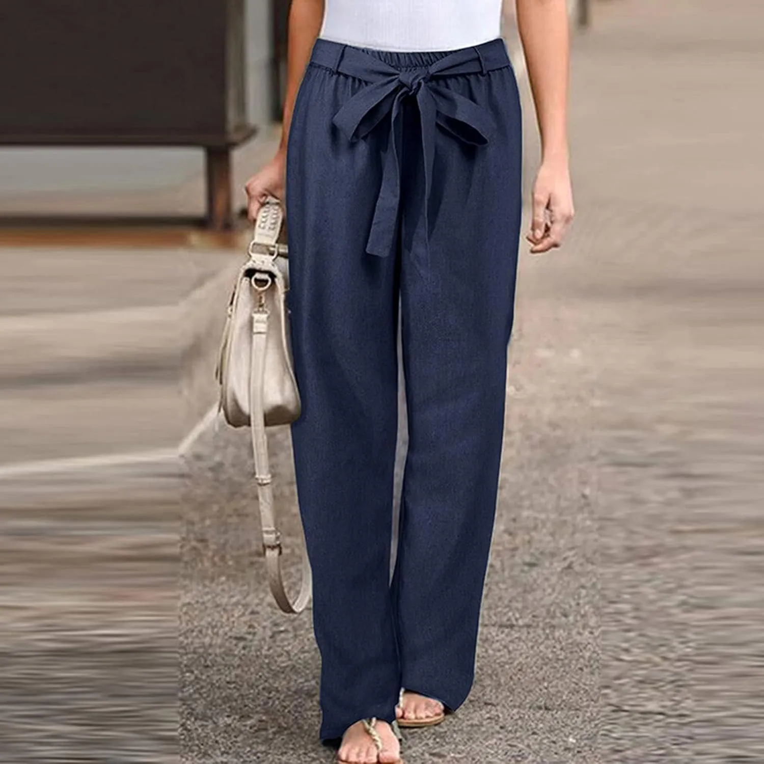 Wide Leg Pants for Women Plus Pants Trousers Size Tightness Casual Plus Size Pants Flowy Pants Striped Pants Women
