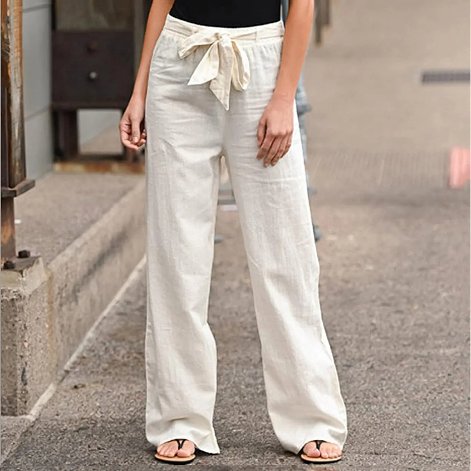 Wide Leg Pants for Women Plus Pants Trousers Size Tightness Casual Plus Size Pants Flowy Pants Striped Pants Women