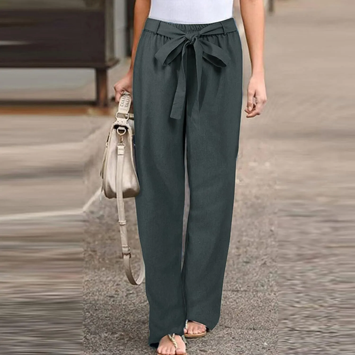 Wide Leg Pants for Women Plus Pants Trousers Size Tightness Casual Plus Size Pants Flowy Pants Striped Pants Women