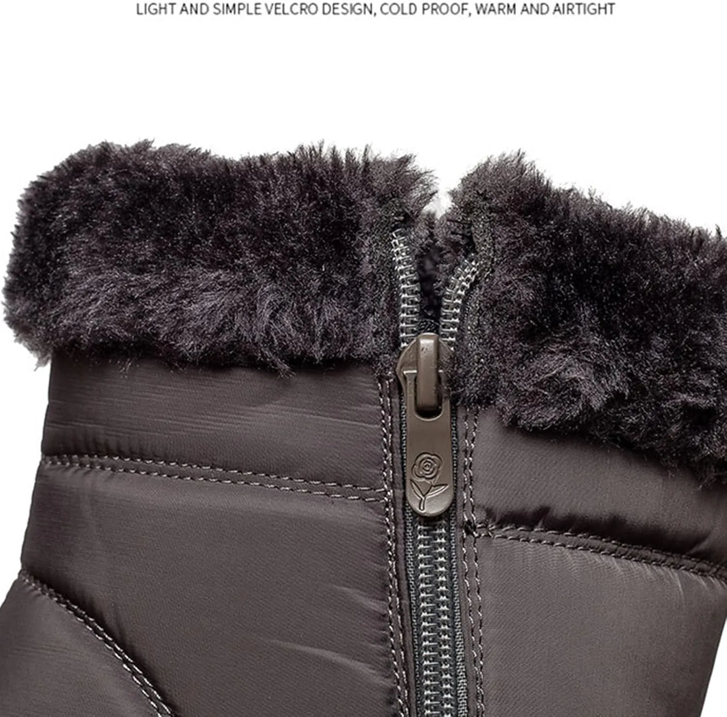 Winter Waterproof Boots for Woman Women's Winter Boots Waterproof Zipper Snow Boots Womens Wide High Heel Winter Boots for Women Boots for Women Winter Cute