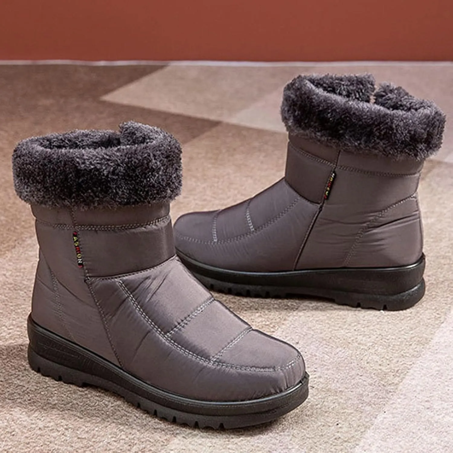 Winter Waterproof Boots for Woman Women's Winter Boots Waterproof Zipper Snow Boots Womens Wide High Heel Winter Boots for Women Boots for Women Winter Cute