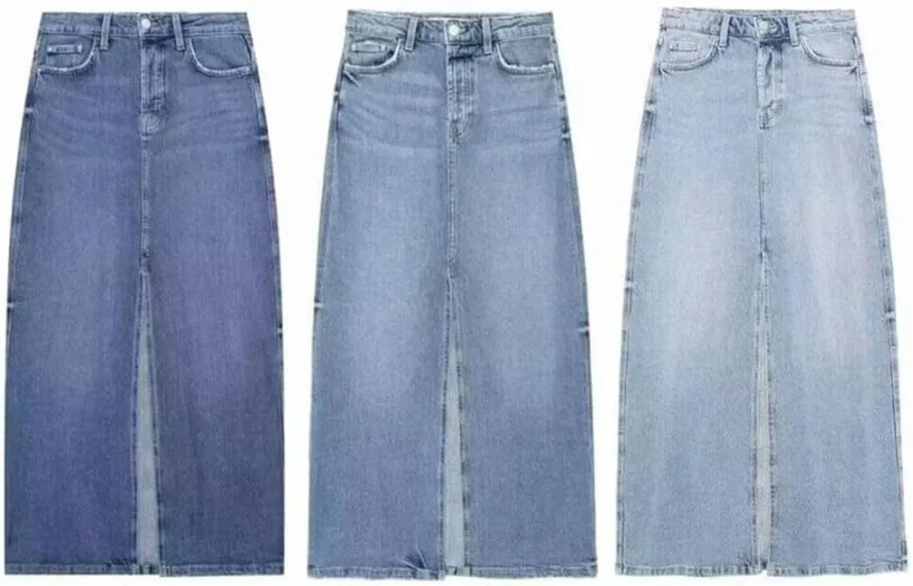 Woman Denim Long Skirt High Waist Midi Skirts Slit Jeans Skirts Streetwear Skirts