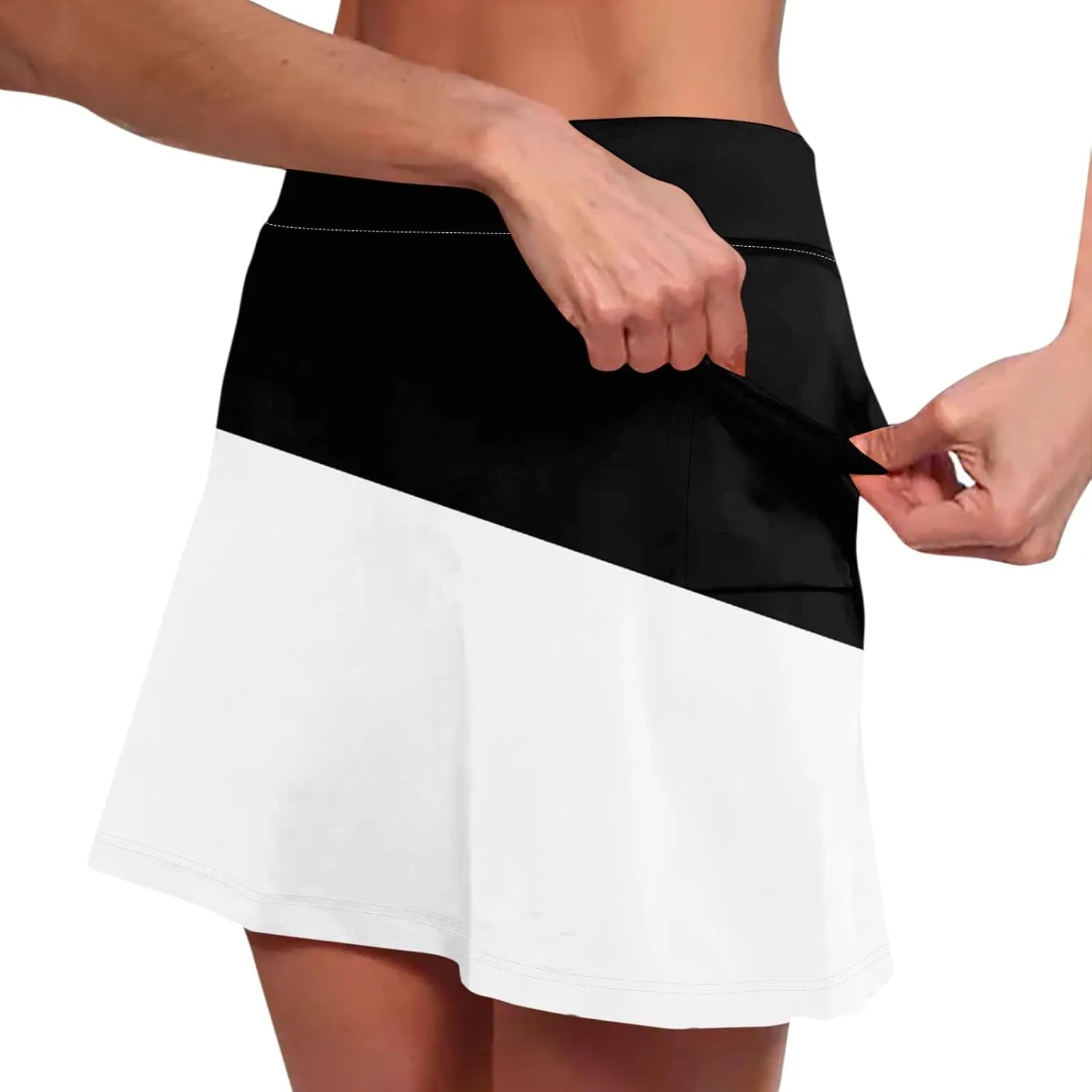Women 2 Piece Skirts 2 in 1 Solid Flowy Basic Versatile Stretchy Casual Mini Skirts 2025, S-2XL