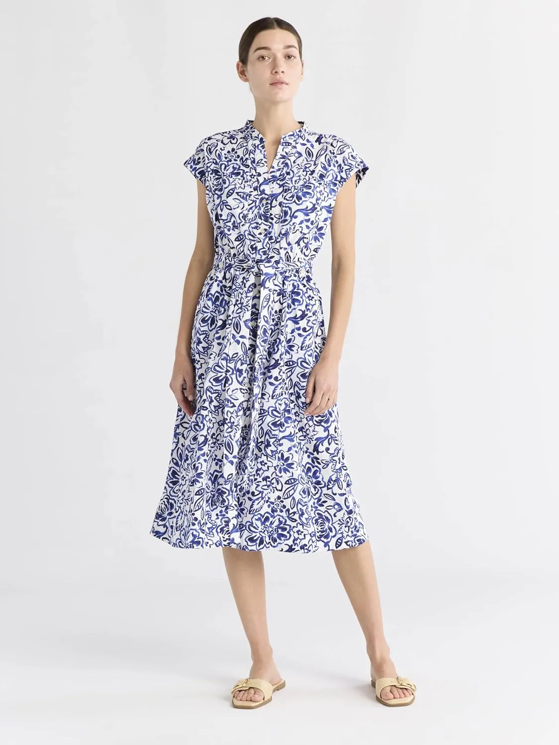 Women Dresses Summer Dress V-Neck Short Sleeve T-Shirt Dress Babydoll Ruffles Casual Mini Female
