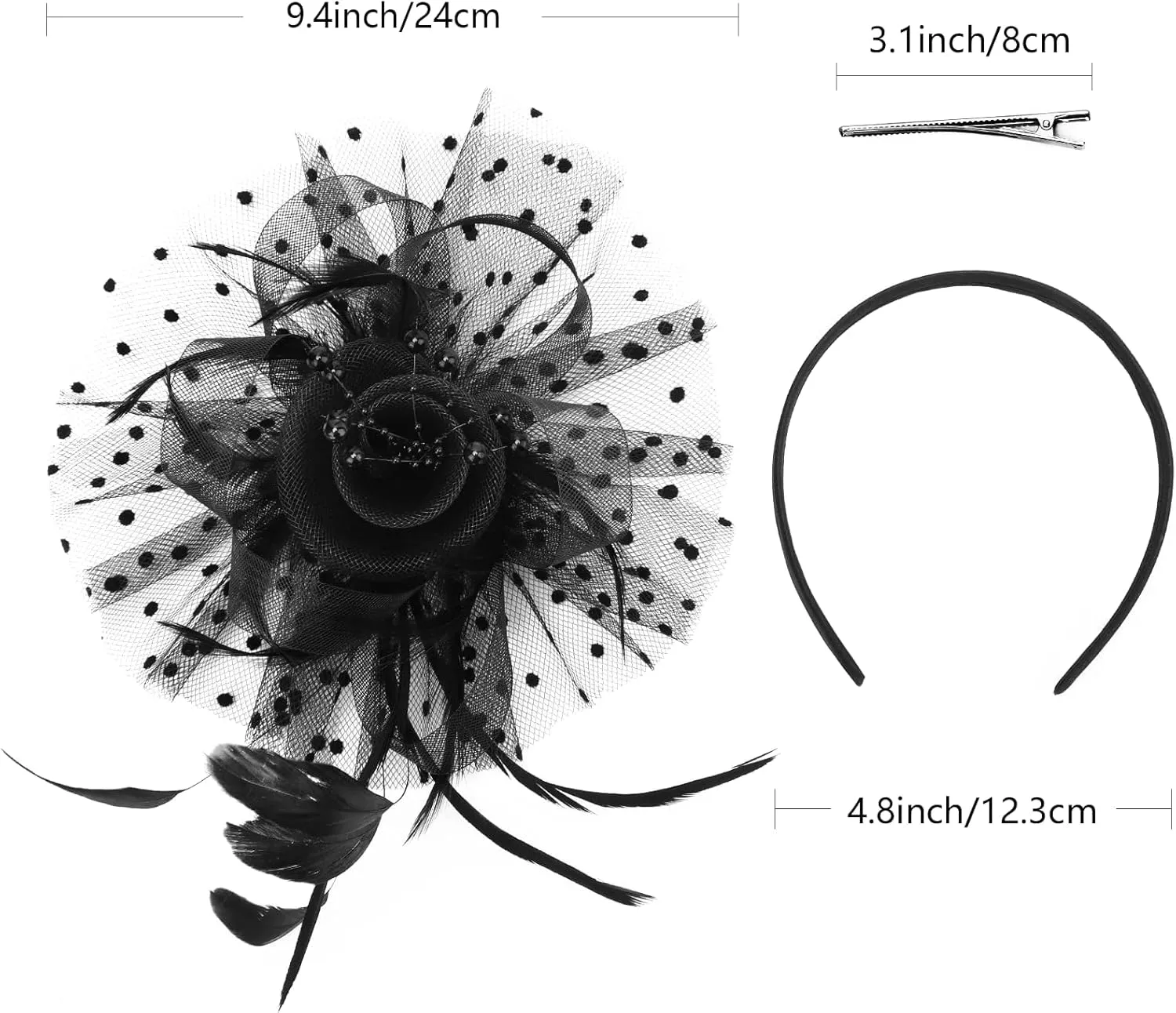 Women Fascinators Hats for Tea Party Hats Kentucky Derby Hat 1920s Gatsby Party Church Hats for Women