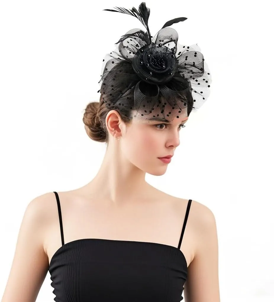 Women Fascinators Hats for Tea Party Hats Kentucky Derby Hat 1920s Gatsby Party Church Hats for Women