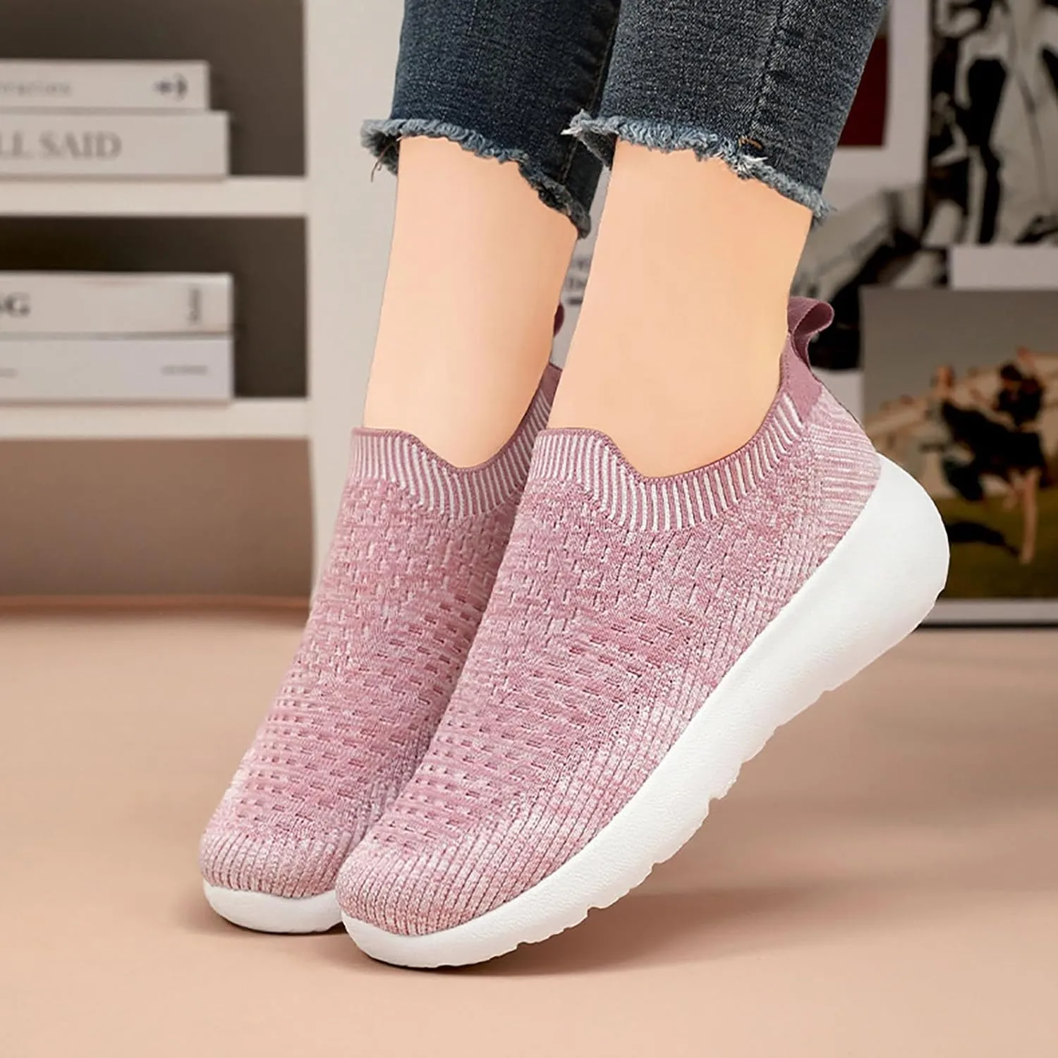 Women Flat Shoes Slip-On Loafers Breathable Shoes Arch Support Soft Orthopedic Shoes Sneakers Slip on Flats Loafers