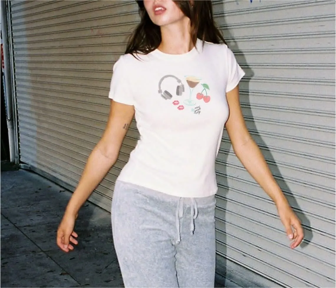Women Y2k Baby Tees Cute Graphic Crop Top Vintage Short Sleeve Slim Fit T Shirt Teens Summer Aesthetic Shirts