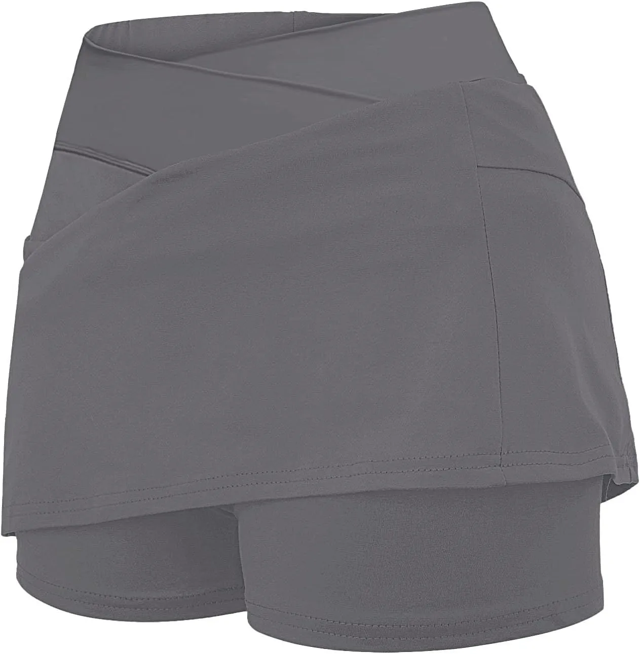 Women's Basic Versatile Stretchy Solid Flared Casual Mini Skater Skirt, S-5XL