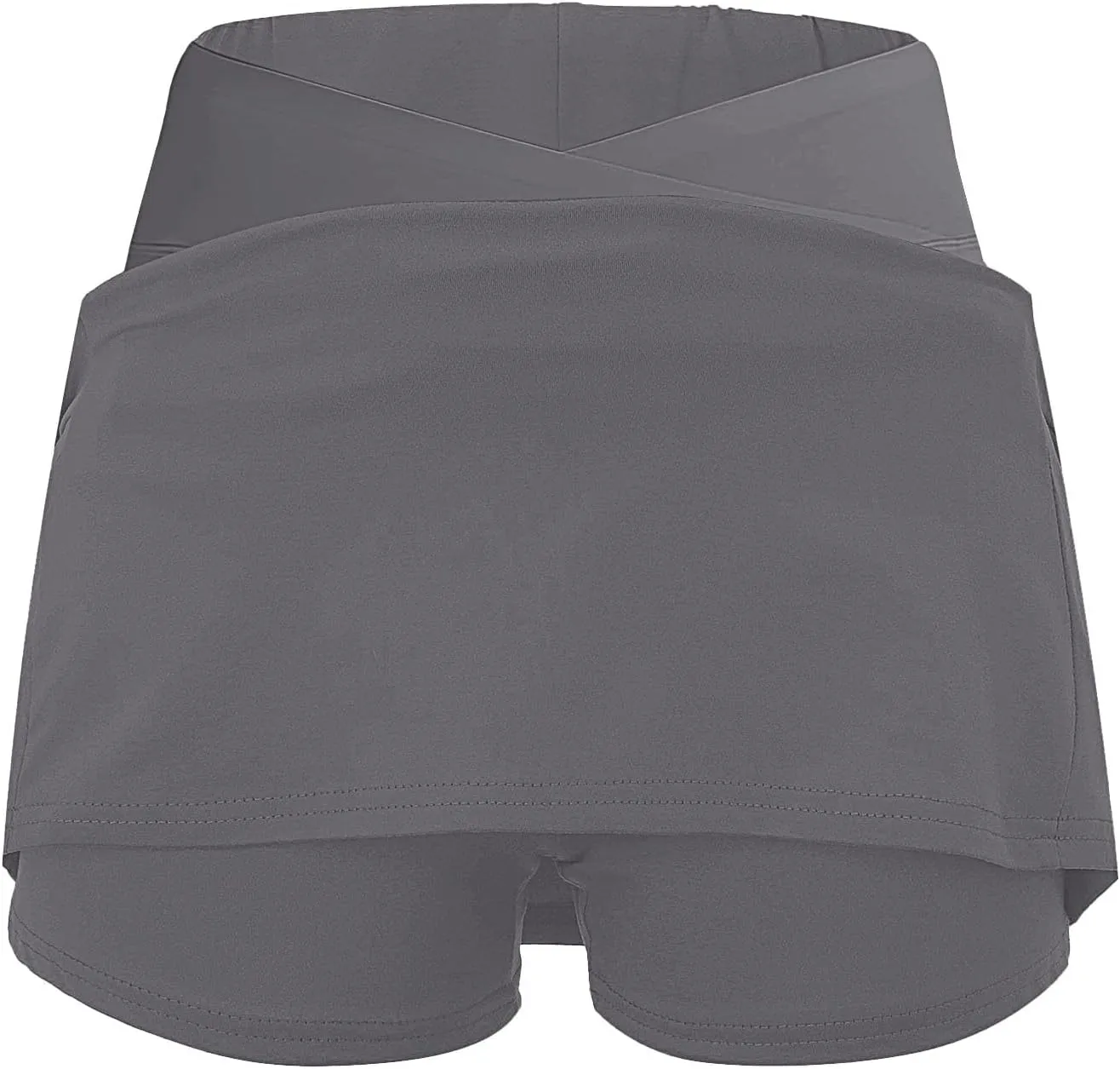 Women's Basic Versatile Stretchy Solid Flared Casual Mini Skater Skirt, S-5XL