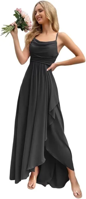 Women's Bridesmaid Dresses Long Elegant Chiffon Wedding Guest Prom Party Cocktail Evening Formal Ball Gowns