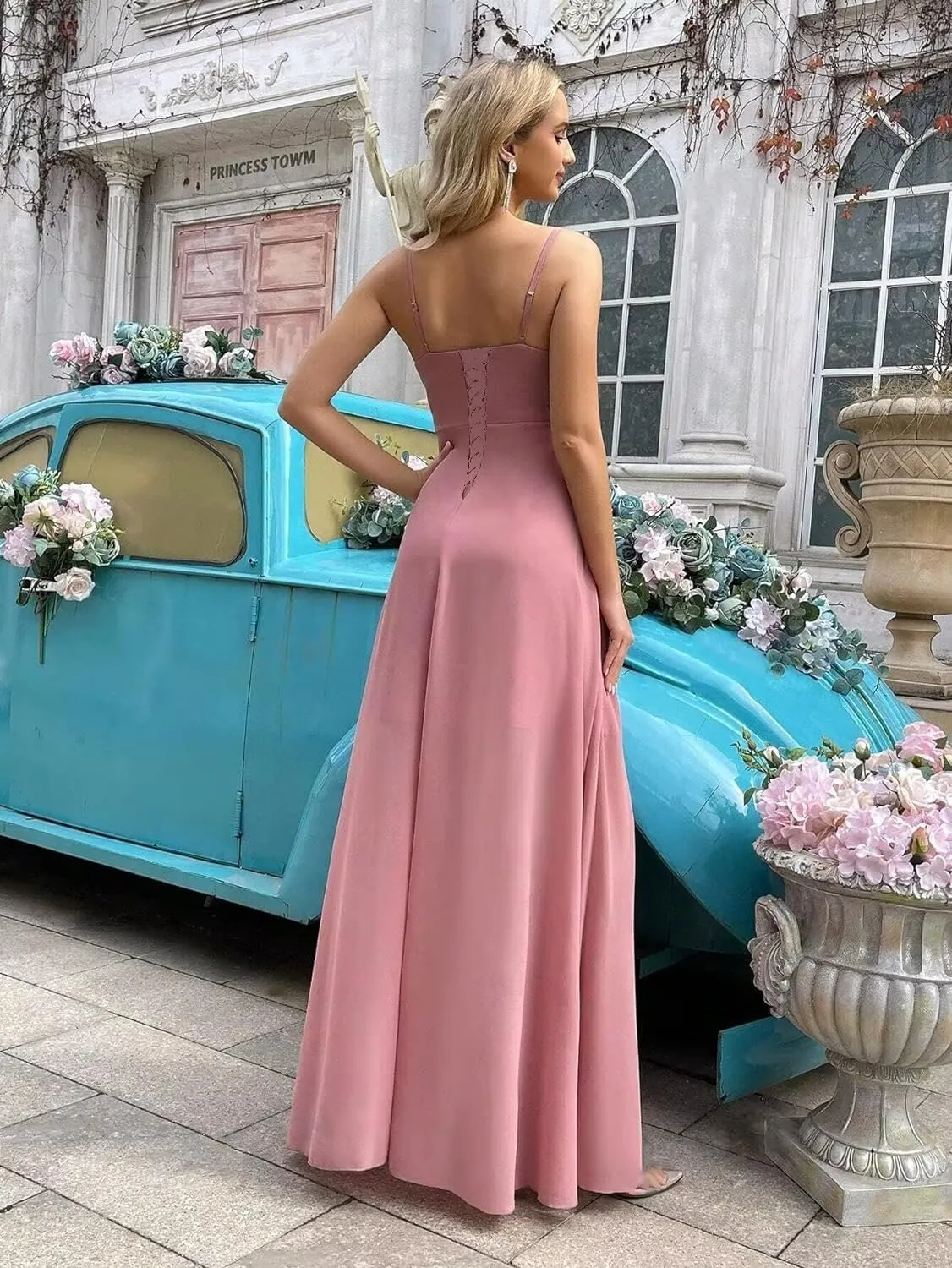 Women's Bridesmaid Dresses Long Elegant Chiffon Wedding Guest Prom Party Cocktail Evening Formal Ball Gowns