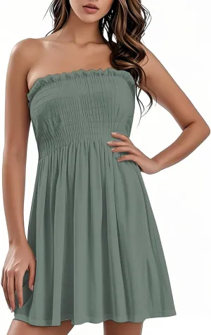 Women's Casual Dresses Summer Trendy Sheath Sleeveless Striped Printed Solid Color Dress 2025, S-3XL