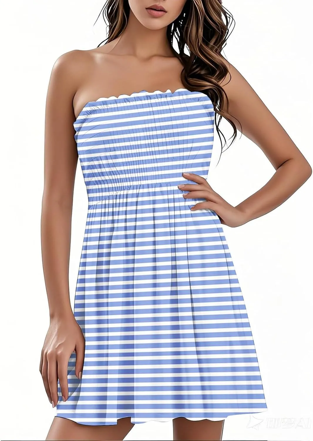 Women's Casual Dresses Summer Trendy Sheath Sleeveless Striped Printed Solid Color Dress 2025, S-3XL