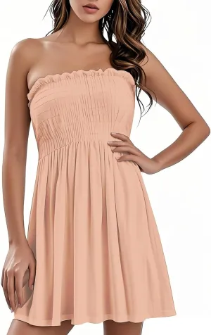 Women's Casual Dresses Summer Trendy Sheath Sleeveless Striped Printed Solid Color Dress 2025, S-3XL