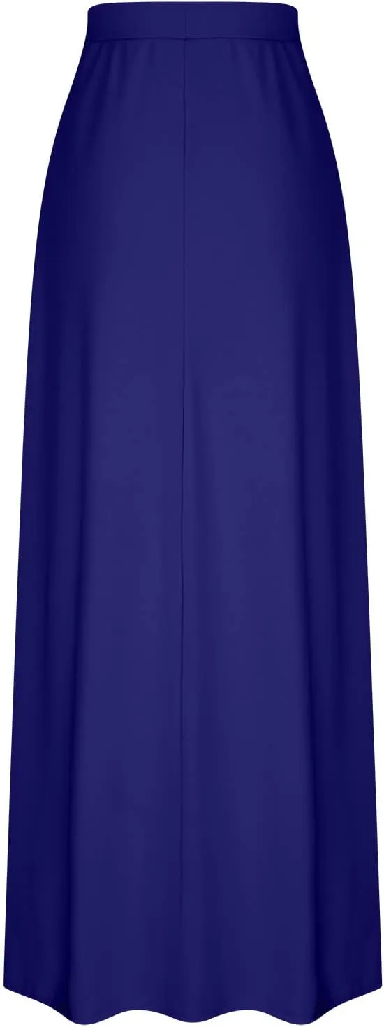Women's Casual Maxi Skirts A Line Summer Skirts Drawstring Waist Boho Beach Skirt Boho Flowy Long Skirts Resort Wear