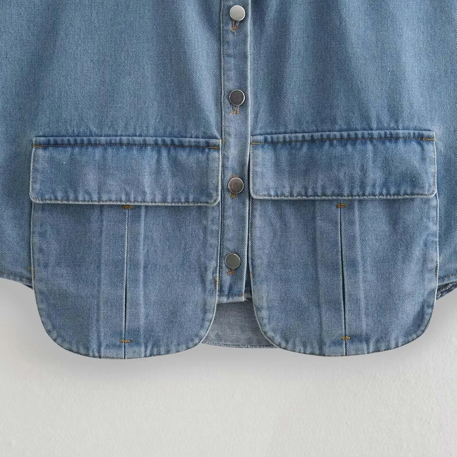 Womens Denim Vest Classic Cropped Distressed Button Down Lapel Collar Sleeveless Jean Jacket Fashion Y2K Streetwear