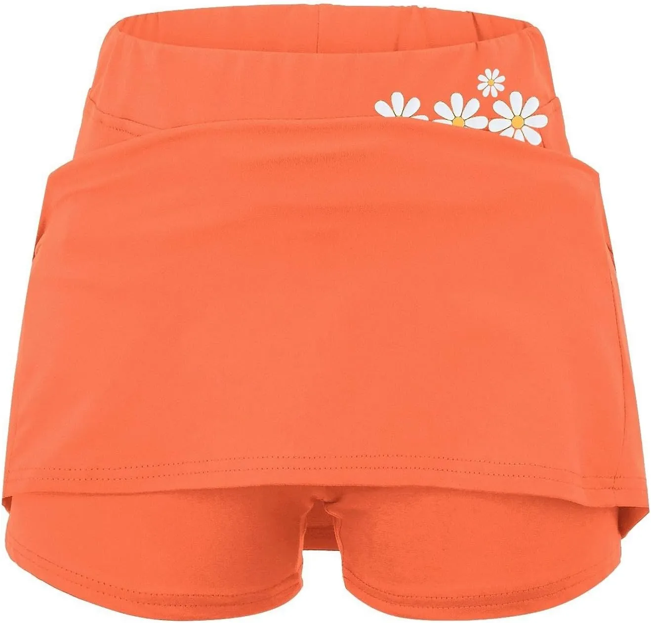 Women's Double Layered Tennis Skorts Baggy Elastic Waisted Casual Shirt High Waisted Stretchy Loose Lightweight Skirts