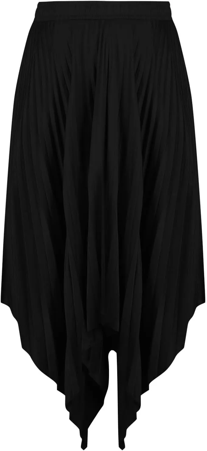 Women's Elegant Skirts High Waisted Pleated A Line Silk Skirts Irregular Flowy Work Skirts Casual Summer Midi Skirts