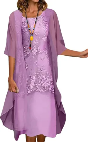 Women's Evening Dress High Neck Dress Mother of The Bride Dresses Elegant for Wedding Lace Chiffon Evening Dresses Ball Gown (Color : Pink, Size : Small)