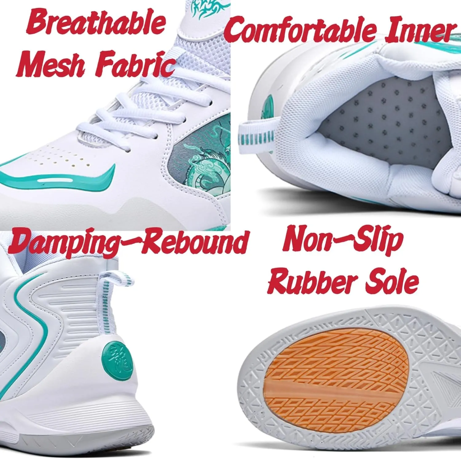 Womens Fashion Graffiti Leather High Top Basketball Shoes Lace Up Casual Non-Slip Tennis Travel Combat Training Shoes