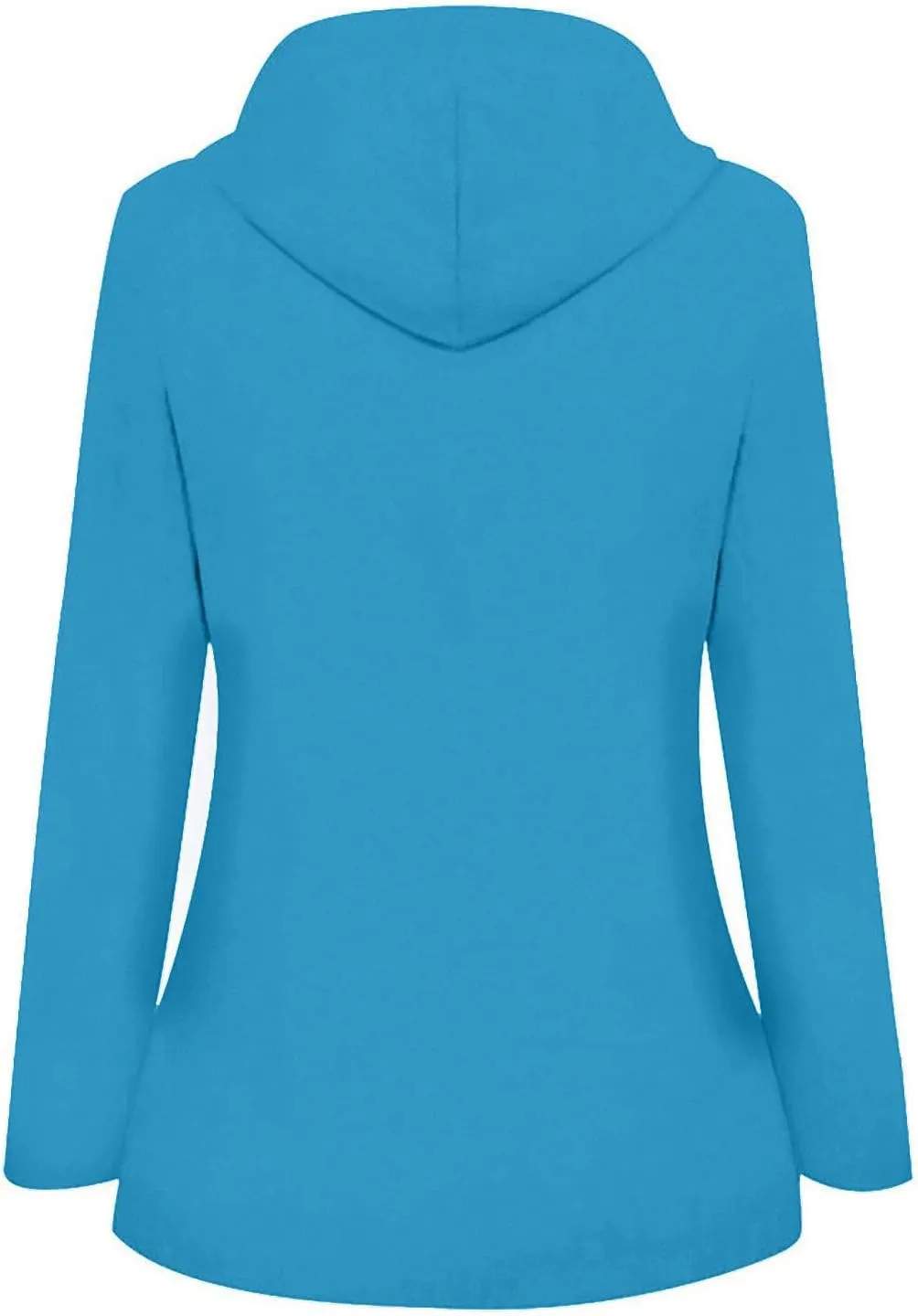 Womens Fashion Rain Jacket With Hood Lightweight Long Sleeve Windbreaker Zip Up Drawstring Raincoat With Pockets