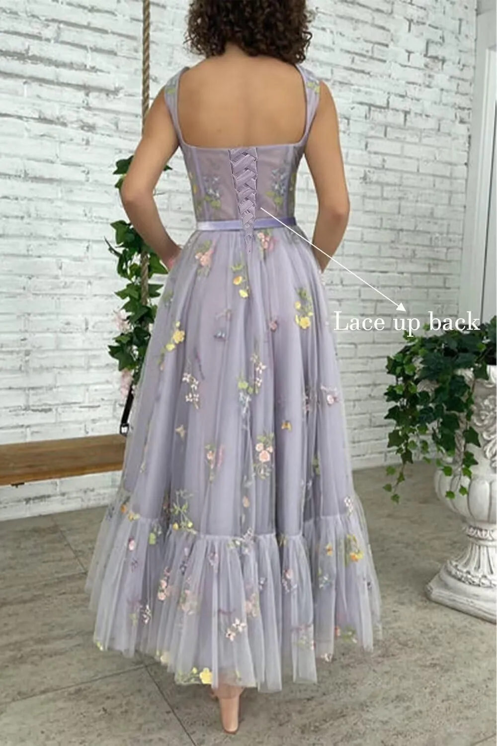 Womens Flower Embroidery Tulle Prom Dress Sweetheart A Line Formal Evening Party Gown with Pockets