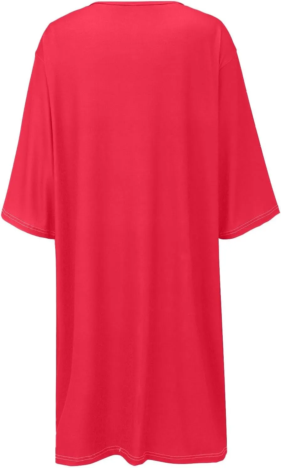 Women's Half Sleeve Maxi Cotton Linen Dress Relaxed Ruched Slit Crew Neck Flowy Vacation Modest Dresses with Pockets