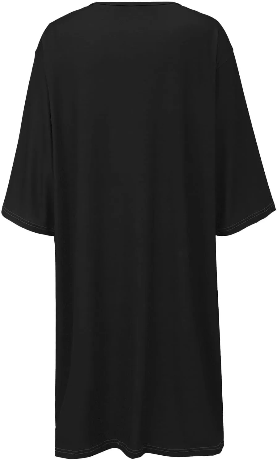 Women's Half Sleeve Maxi Cotton Linen Dress Relaxed Ruched Slit Crew Neck Flowy Vacation Modest Dresses with Pockets