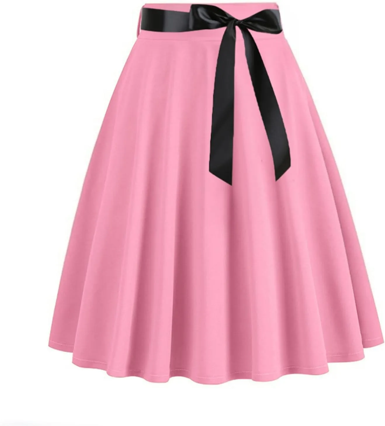 Women's High Waist A-Line Skirt Skater Versatile Stretchy Flared Midi Skirt Vinage Skirt Pleated Basic Cocktail Skirt