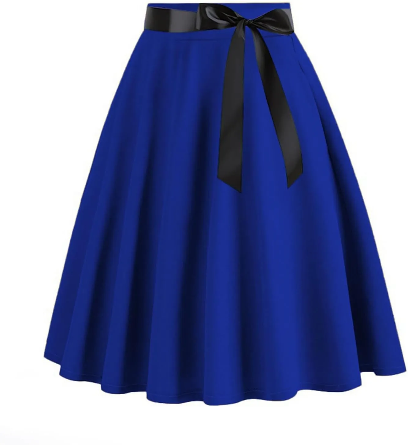 Women's High Waist A-Line Skirt Skater Versatile Stretchy Flared Midi Skirt Vinage Skirt Pleated Basic Cocktail Skirt