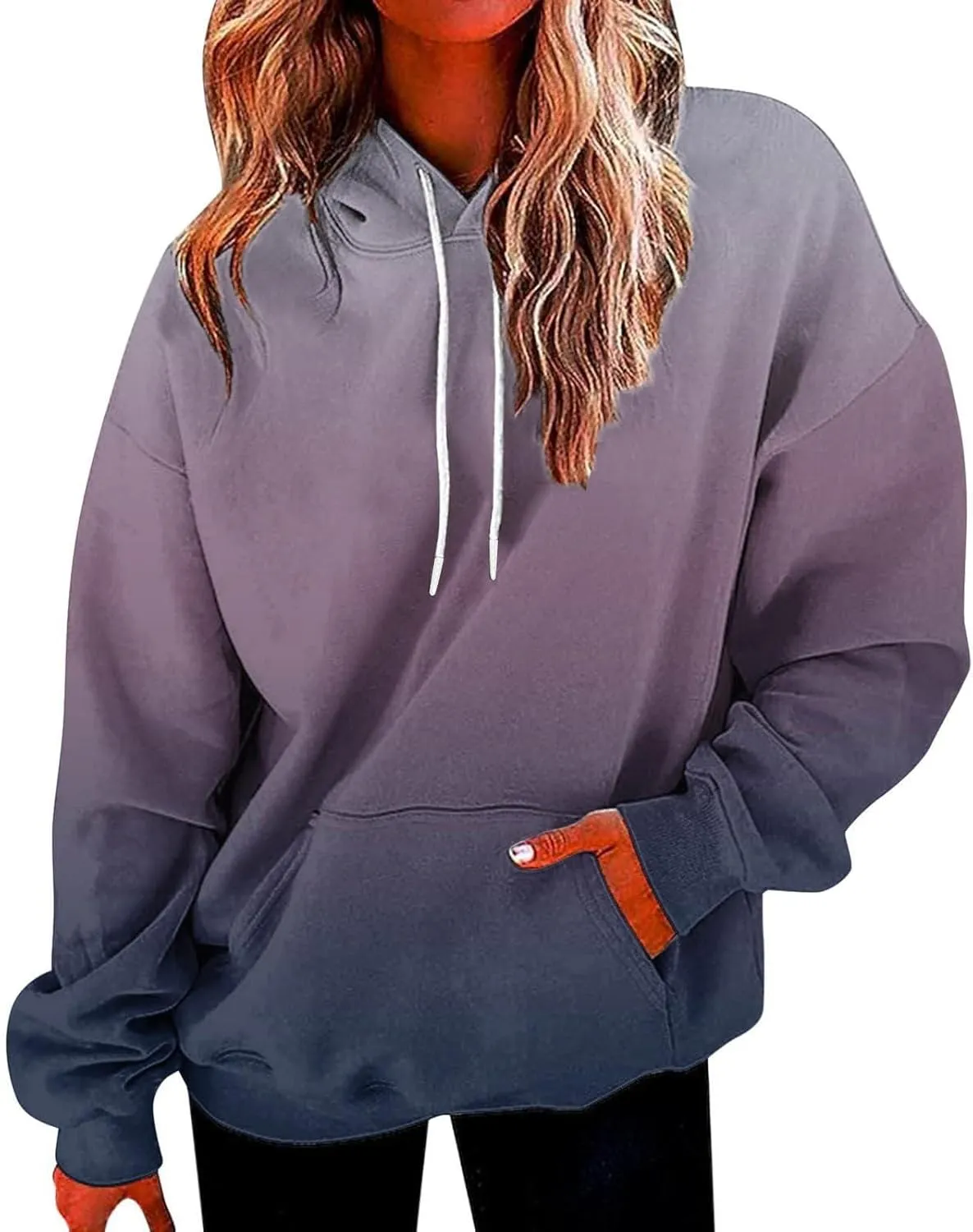Womens Hoodies Y2k Tie Dye Plus Size Oversized Sweatshirt Loose Fit Drawstring Cute Preppy Hoodie with Pockets