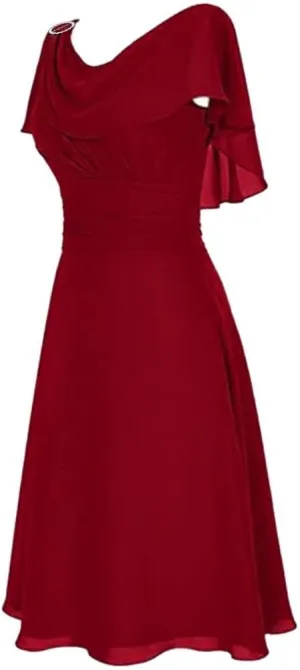 Womens Mesh Cape Wedding Guest Dress Sleeveless Elegant Ruched Cocktail Dress Flowy A-Line Swing Dresses Plus Size
