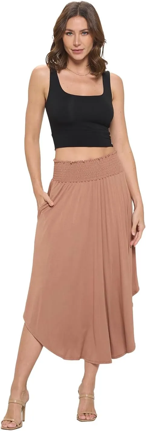 Women's Midi Long Skirt, Flowy, Sexy Outfit, High Waisted, Summer Outfit, Pull On, Casual