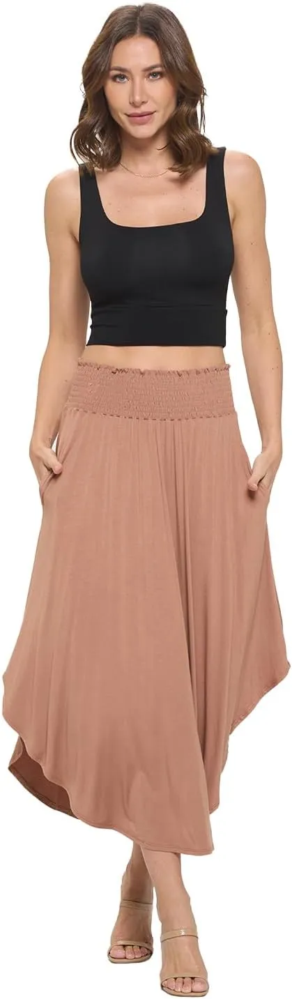 Women's Midi Long Skirt, Flowy, Sexy Outfit, High Waisted, Summer Outfit, Pull On, Casual