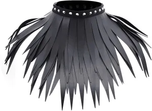 Women's PU Leather Collar Tassel Necklaces Chest Gothic Punk Halloween Cosplay Dance Accessories Necklaces Black