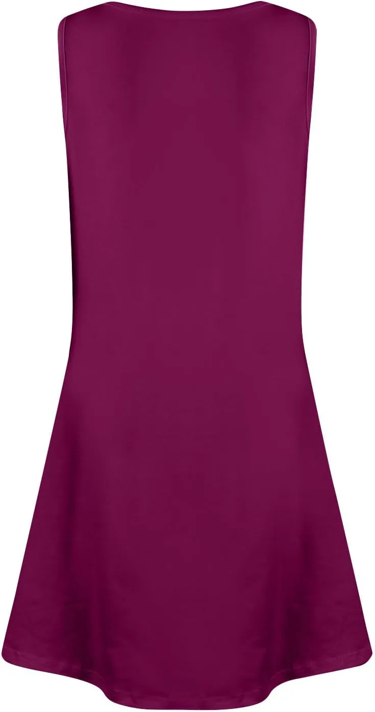 Women's Sleeveless Casual Summer Dress with Pockets Loose Fit A-Line Summer for Beach, Vacation, and Daily Wear