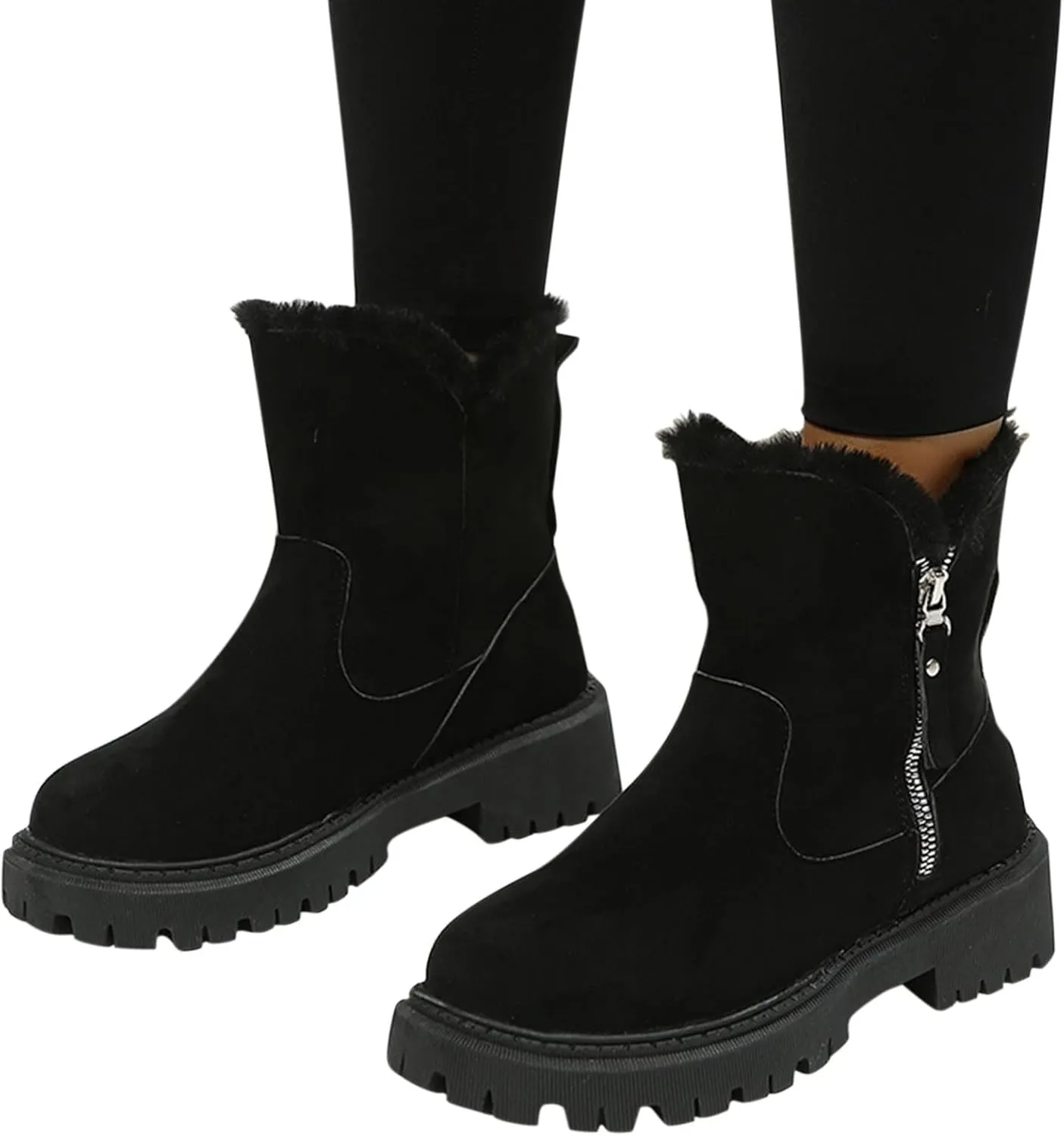 Womens Snow Boots Waterproof Insulated 10.5 Wide Womens Winter Snow Boots Slip on Womens Boots for Snow Winter Boots for Women High Heels Womens Socks Thermal Hiking Winter Boot Warm