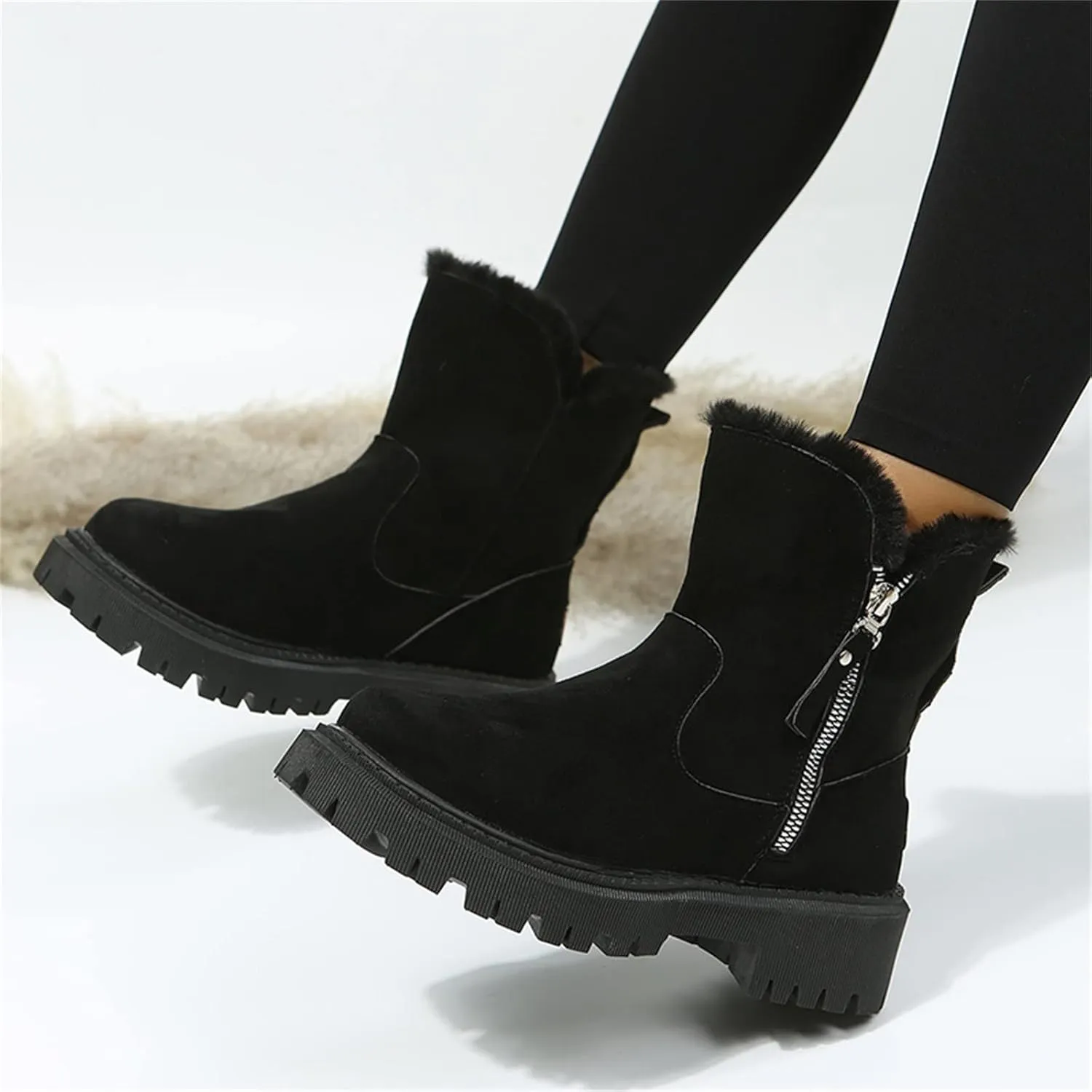 Womens Snow Boots Waterproof Insulated 10.5 Wide Womens Winter Snow Boots Slip on Womens Boots for Snow Winter Boots for Women High Heels Womens Socks Thermal Hiking Winter Boot Warm