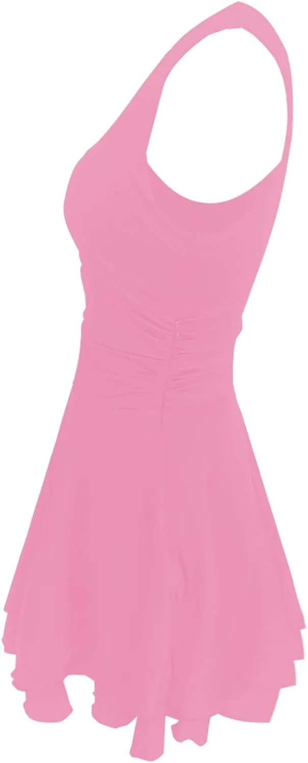 Women's Square Neck Ruffle Hem Mini Dress Ruched Waist Short Party Dresses Flowy Relaxed Tunic Fashion Casual Clothes