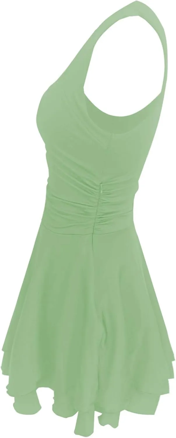 Women's Square Neck Ruffle Hem Mini Dress Ruched Waist Short Party Dresses Flowy Relaxed Tunic Fashion Casual Clothes
