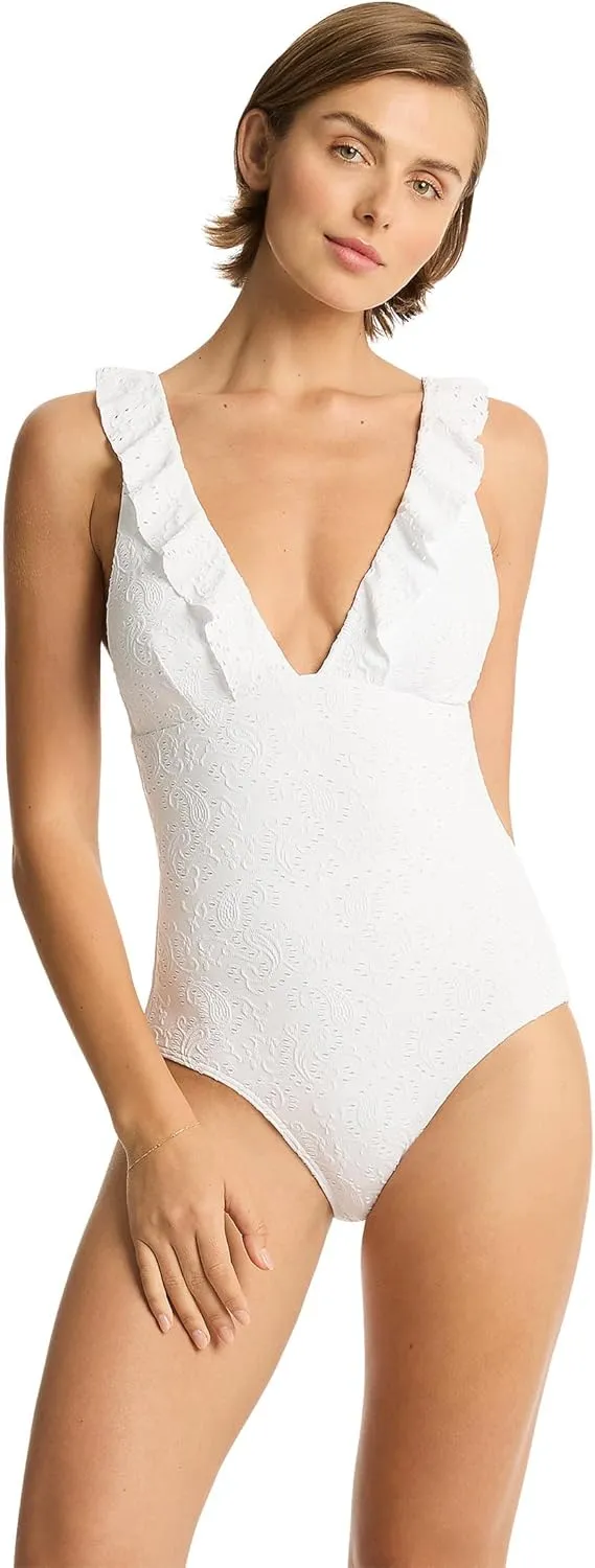 Women's Standard Interlace Frill One Piece