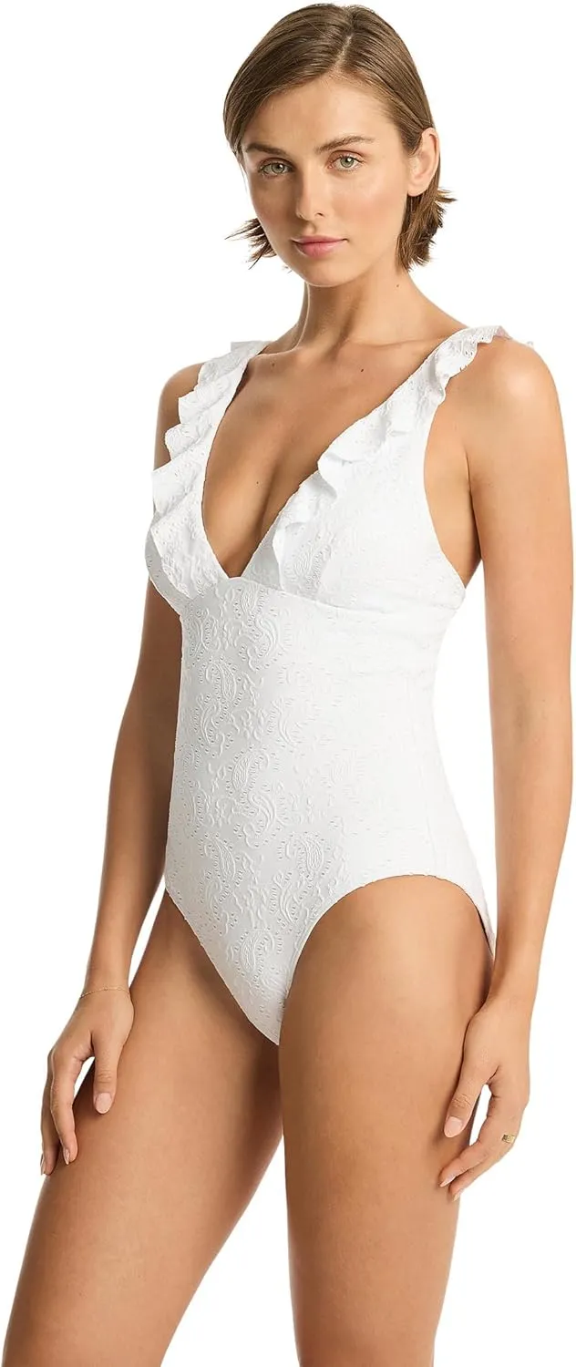 Women's Standard Interlace Frill One Piece