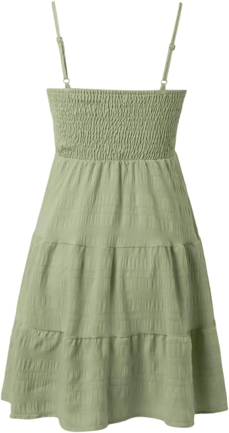 Women's Summer Smock Cami Mini Dress Sleeveless Swing A Line Short Dresses Graduation Dresses, XX-Large, Blue
