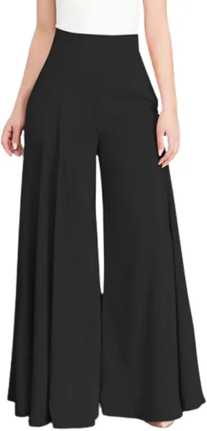 Womens Wide Leg High Waist Wide Leg Pants Casual Pants Comfy Pockets Relaxed Trousers Misses Business Suits