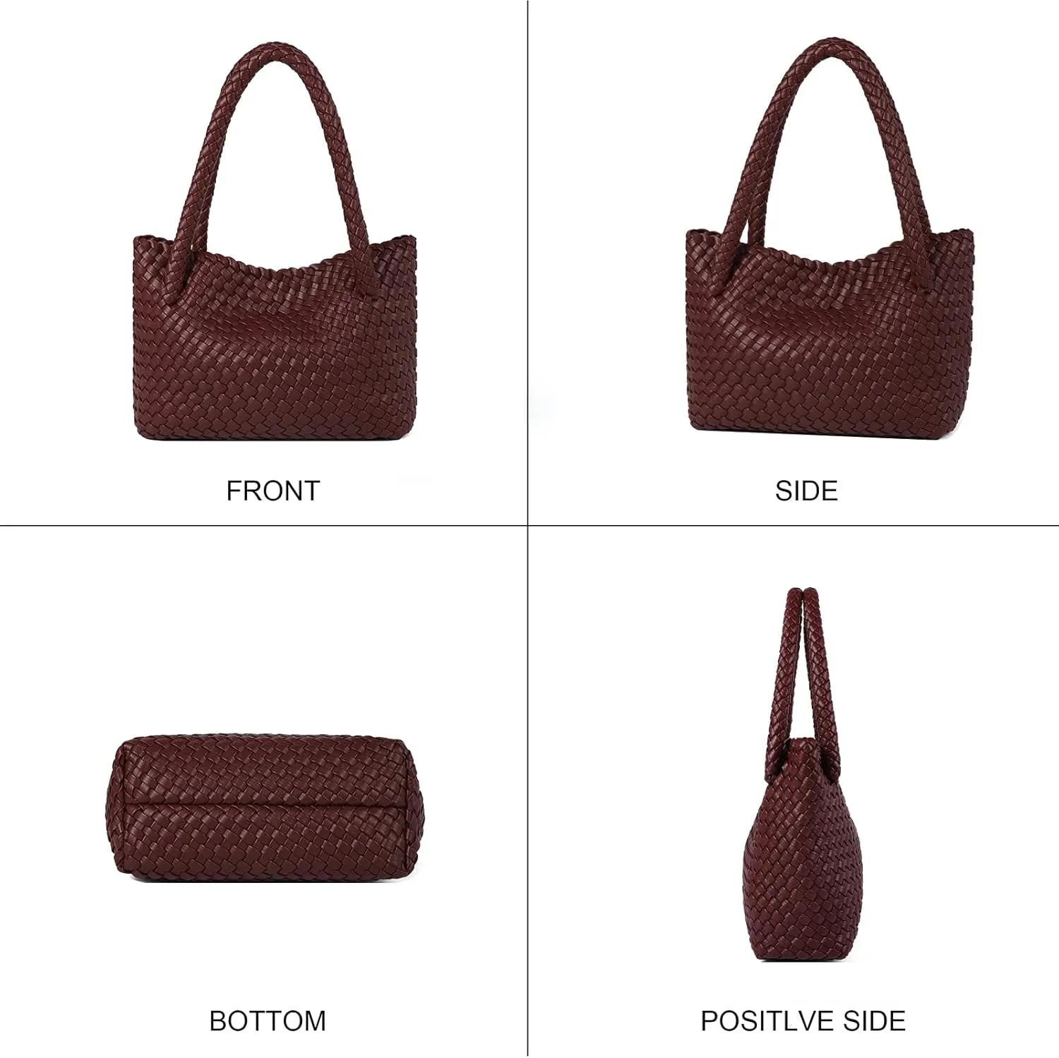 Woven Tote bag & Clutch Set for Women,-Birthday Gift Teachers, Beach Travel Bag with Magnetic Closure