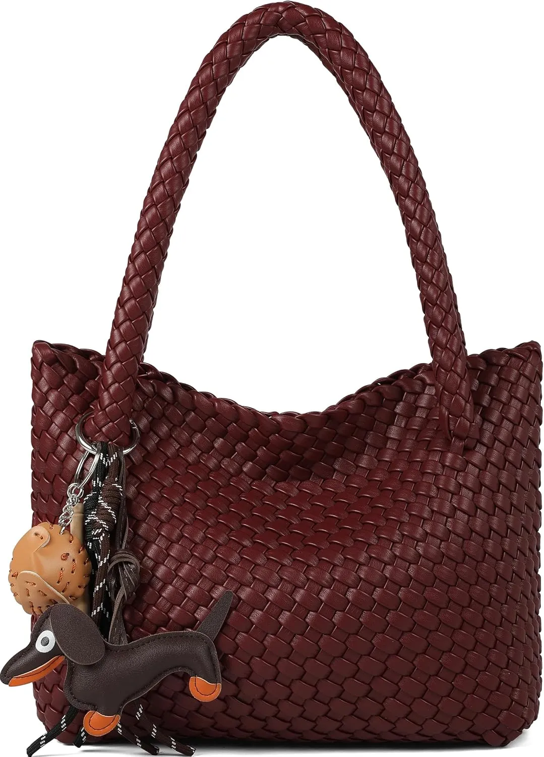 Woven Tote bag & Clutch Set for Women,-Birthday Gift Teachers, Beach Travel Bag with Magnetic Closure