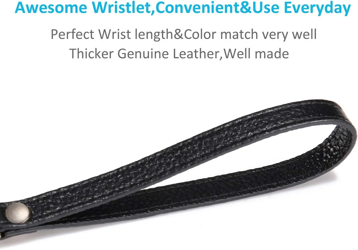 Wristlet KeyChain Strap for Wallets Bag Keys Phone Case Wristlet Strap Genuine Leather Strong&Sturdy
