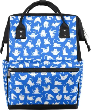 Yoga Cat Diaper Bag Tote Large Capacity Waterproof with Adjustable Shoulder Strap and Pram Straps Mommy Bag for Hospital Beach Weekender Travel