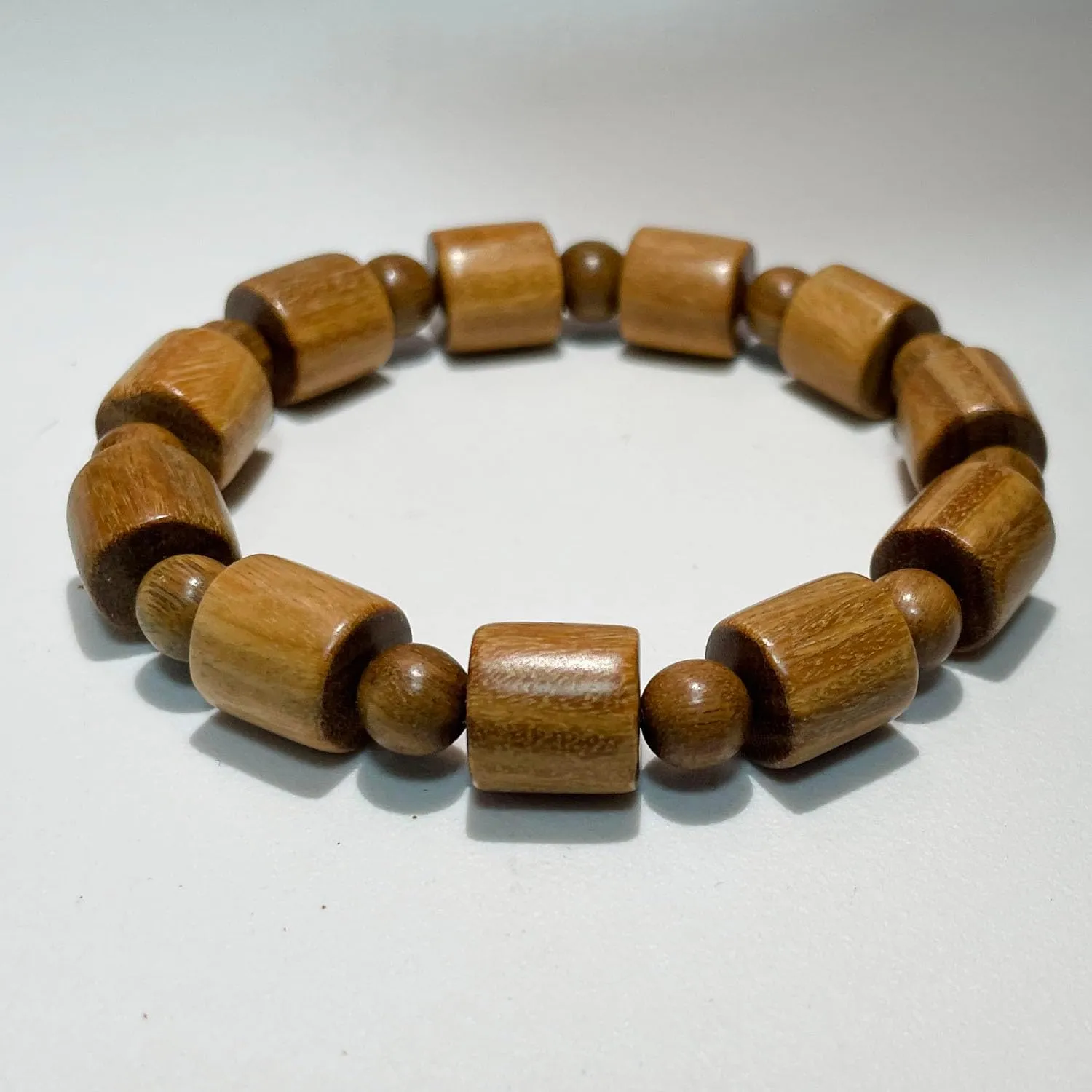 Zhetwour Prayer Bucket Bead Bracelets for Men and Women Buddhist Mala Natural Wood Beaded Tibetan Buddha with Separating Beads for Meditation